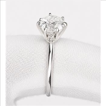 GCAL Certified Real Natural 2 Carat Diamond Brilliant Round Solitaire Engagement Ring Solid 14k White Gold