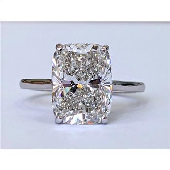 Real Lab Grown Diamond 3 Carat Elongated Cushion Cut Engagement Ring Solid 14k White Gold IGI Certified 