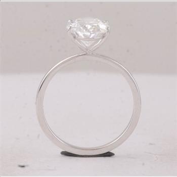 Real Lab Grown Diamond Oval Brilliant Engagement Ring 2 Carat Solid 14k White Gold IGI Certified  