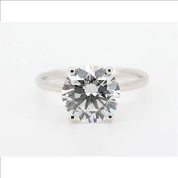 Real Lab Grown Diamond 2 Carat Round Brilliant Engagement Ring Solid 14k White Gold IGI Certified 