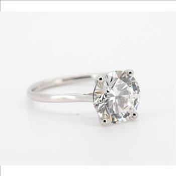 Real Lab Grown Diamond 2 Carat Round Brilliant Engagement Ring Solid 14k White Gold IGI Certified 