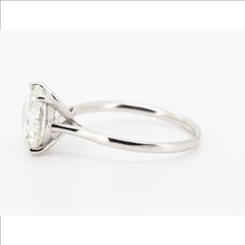 Real Lab Grown Diamond 2 Carat Round Brilliant Engagement Ring Solid 14k White Gold IGI Certified 