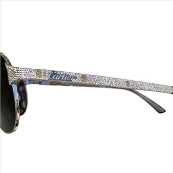 Custom Real Natural Diamond Cartier Santos-Dumont Sunglasses for Men and Women IGI Certified