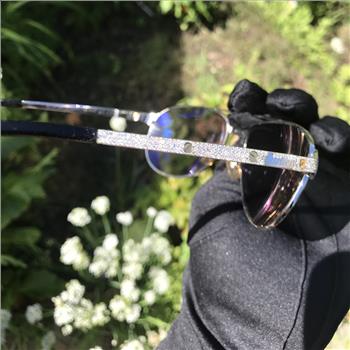 Custom Real Natural Diamond Cartier Santos-Dumont Sunglasses for Men and Women IGI Certified