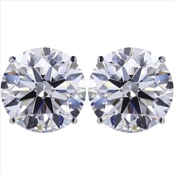 IGI Certified 2 Carat VS Lab Grown Diamond Round 2 Stud Earrings 14k White Gold 