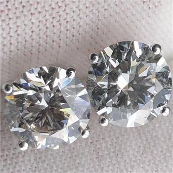 IGI Certified 2 Carat VS Lab Grown Diamond Round 2 Stud Earrings 14k White Gold 