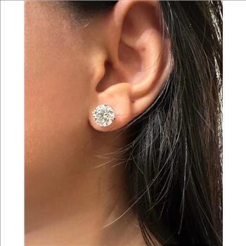 IGI Certified 2 Carat VS Lab Grown Diamond Round 2 Stud Earrings 14k White Gold 