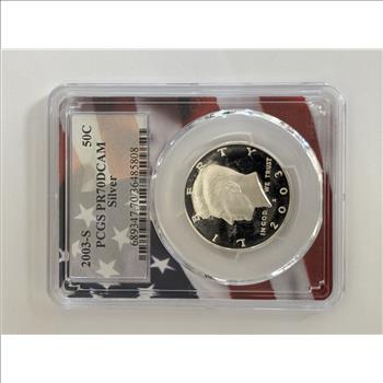 2003-S Kennedy Half Dollar 90% Silver PCGS PR70DCAM Deep Cameo Proof