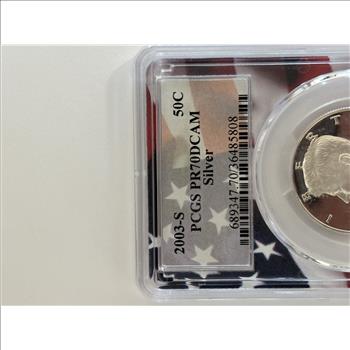 2003-S Kennedy Half Dollar 90% Silver PCGS PR70DCAM Deep Cameo Proof