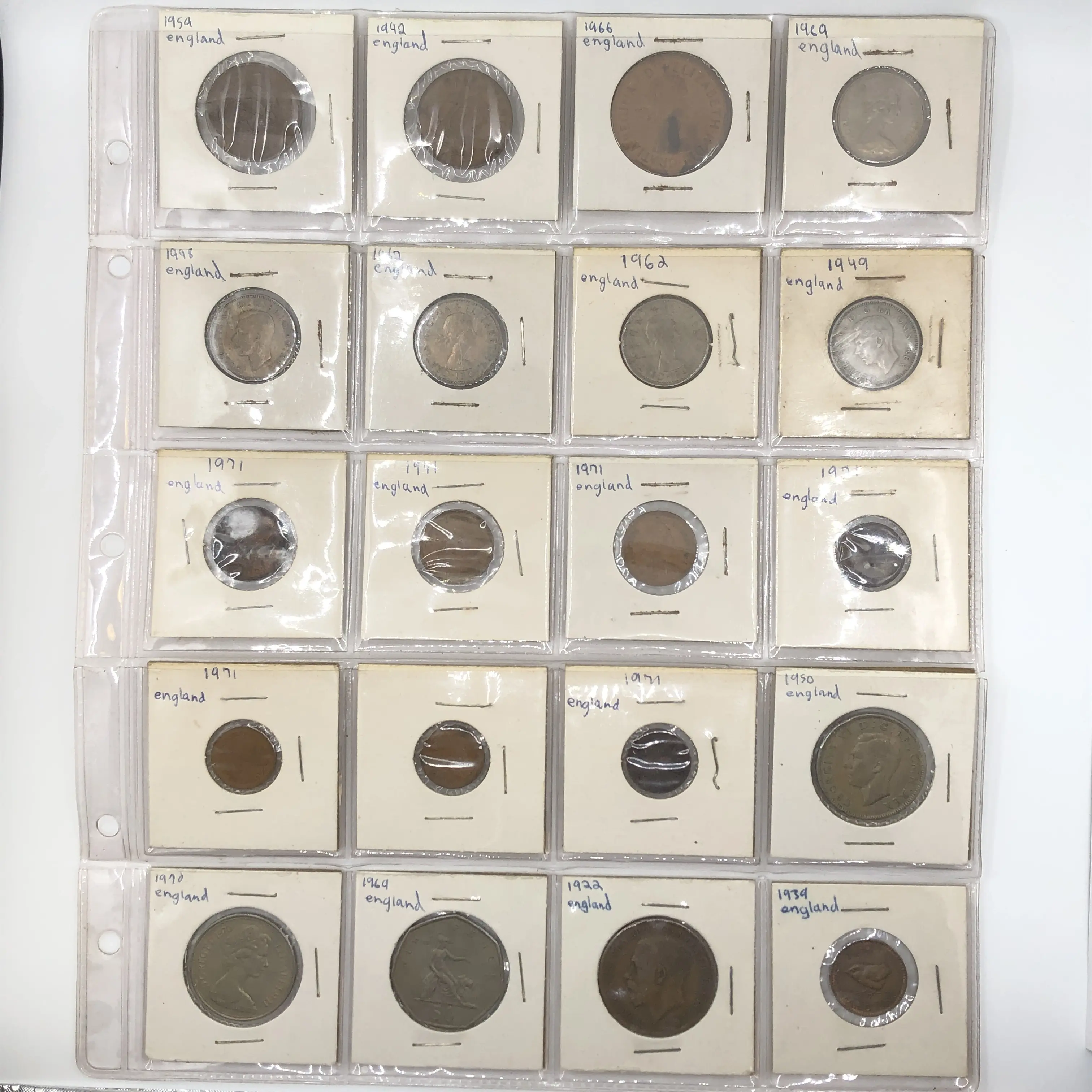 Page of 20 World Coins Nice Assortment