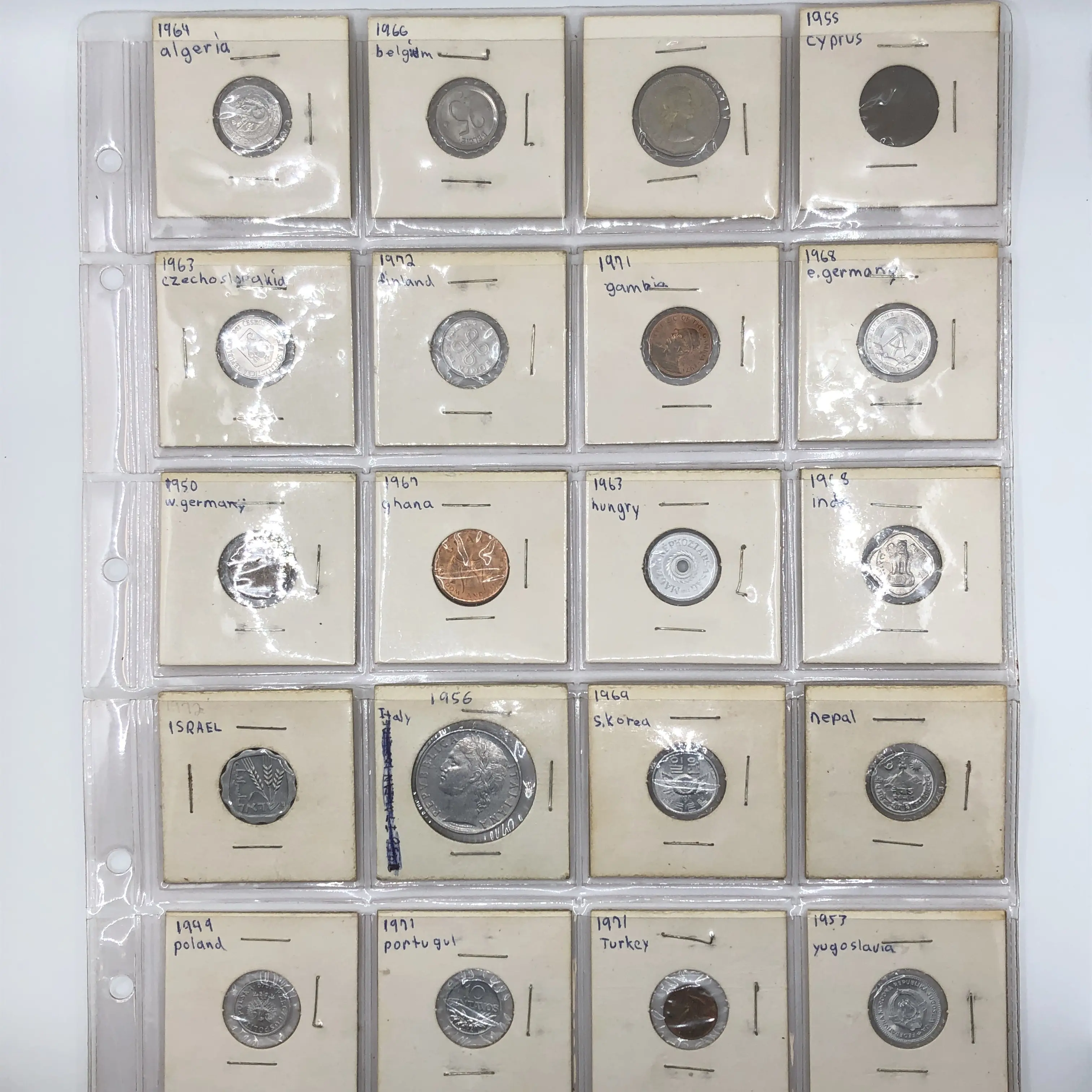 Page of 20 World Coins Nice Assortment