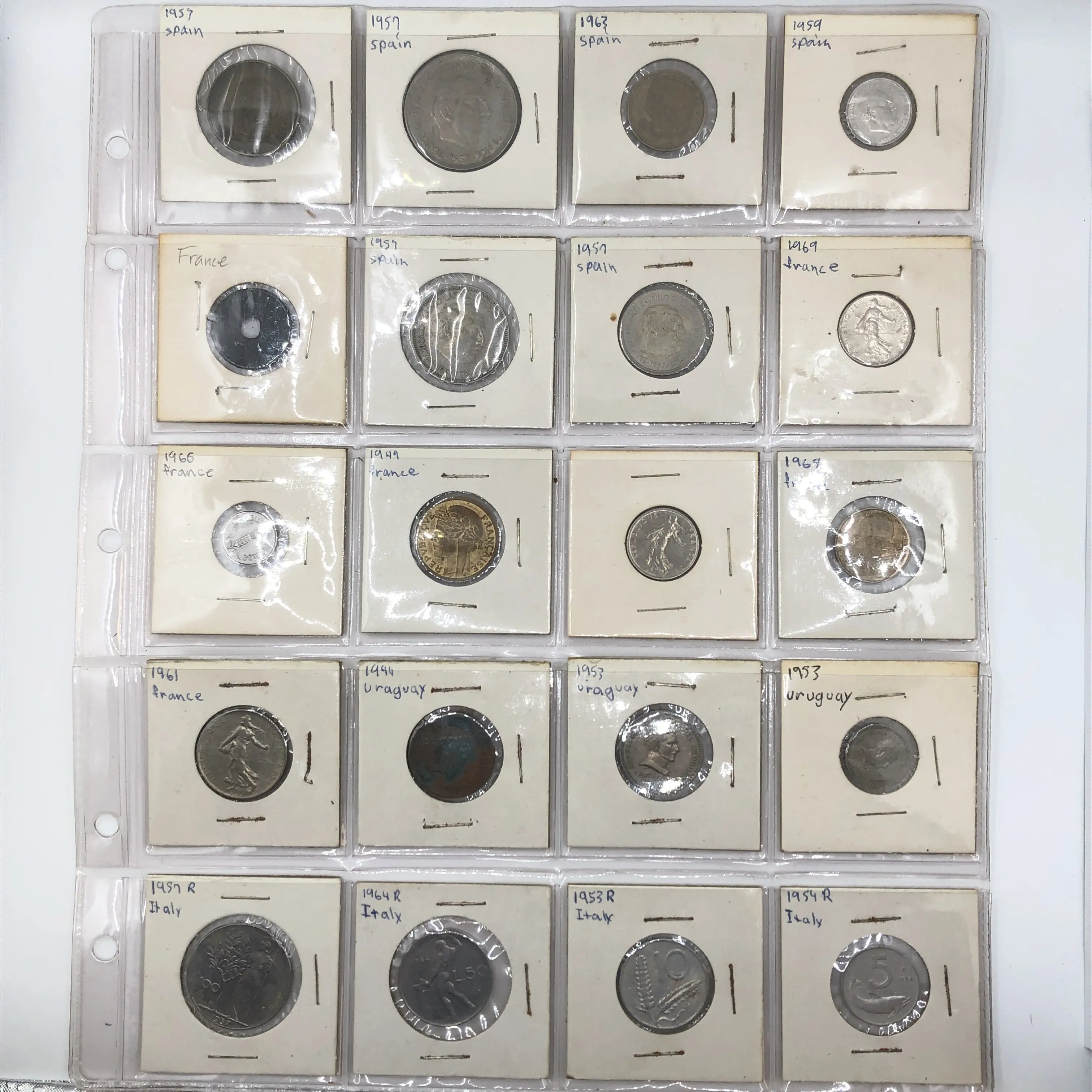 Page of 20 World Coins Nice Assortment