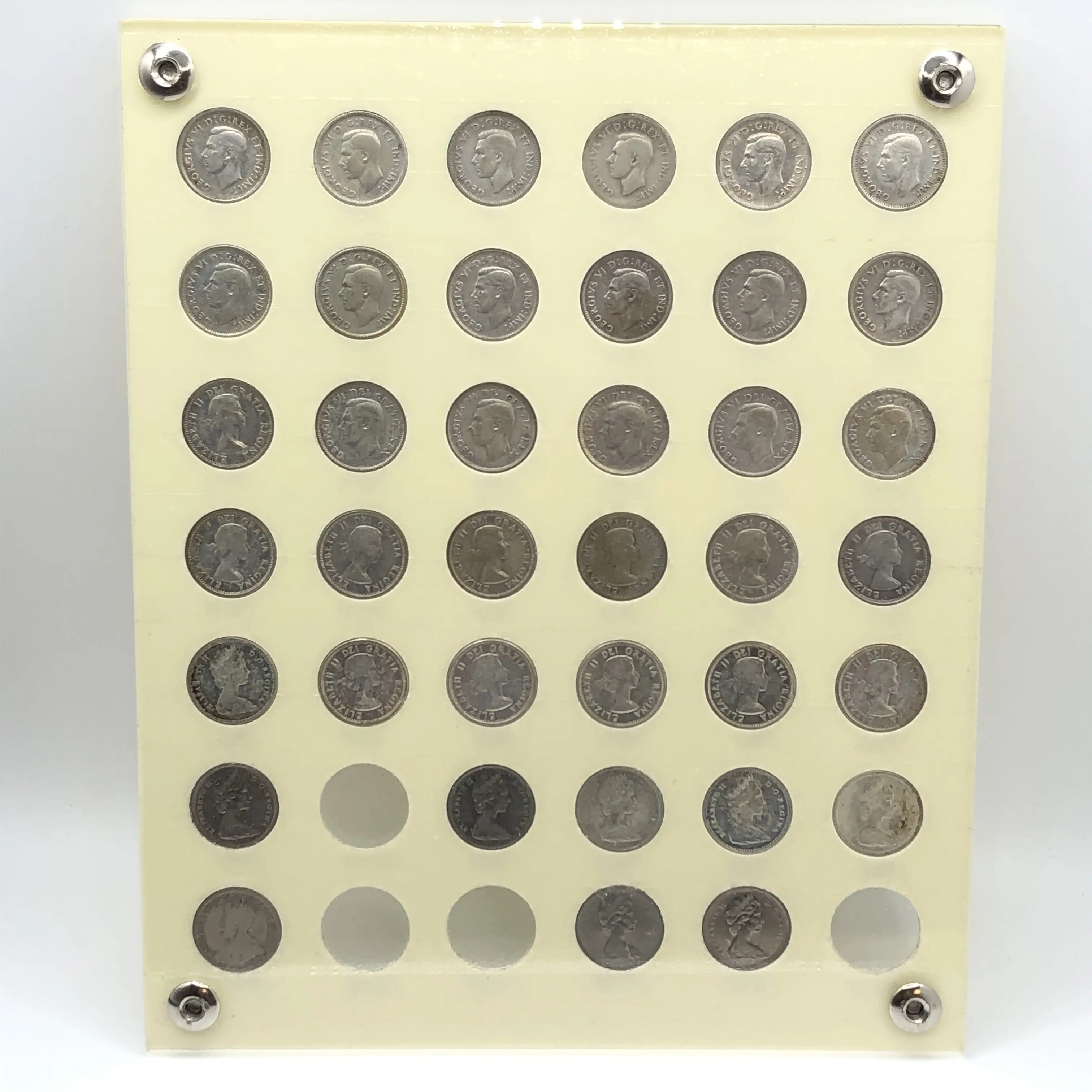 High Grade Canada Silver Dime Set in Plastic Display