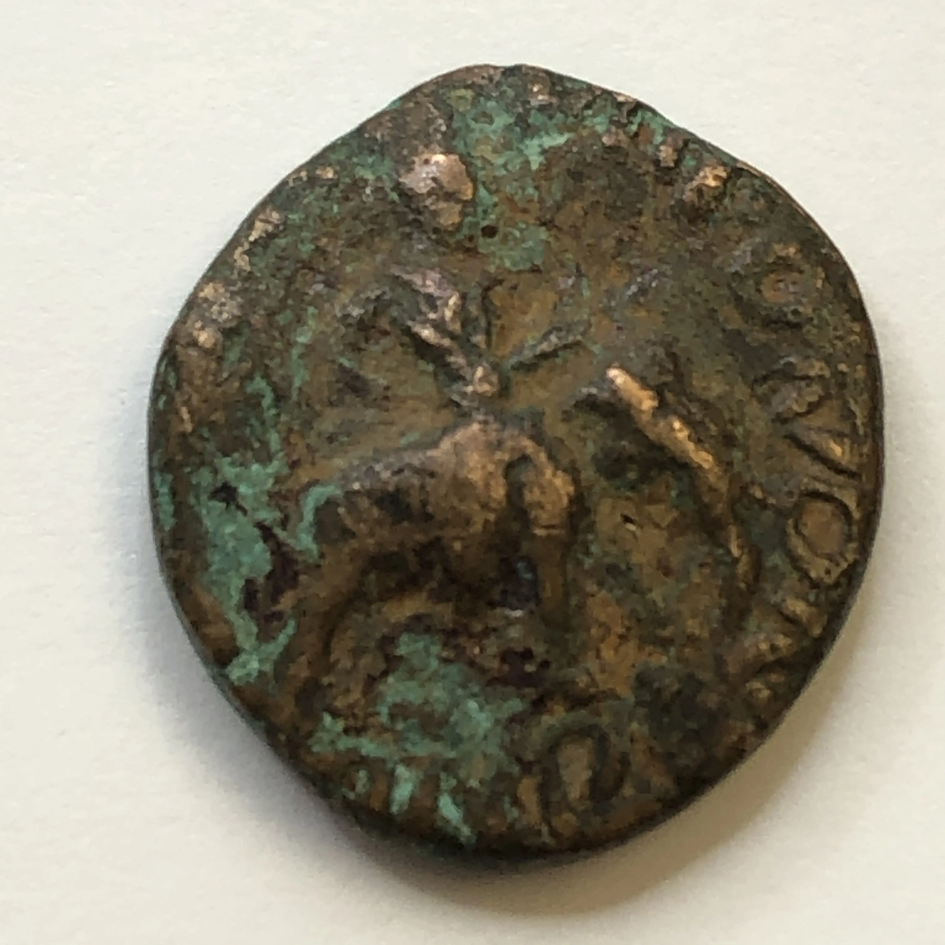 Ancient  INDO-SCYTHIAN: Azes, ca. 58-12 BC, AE hexachalkon Elephant