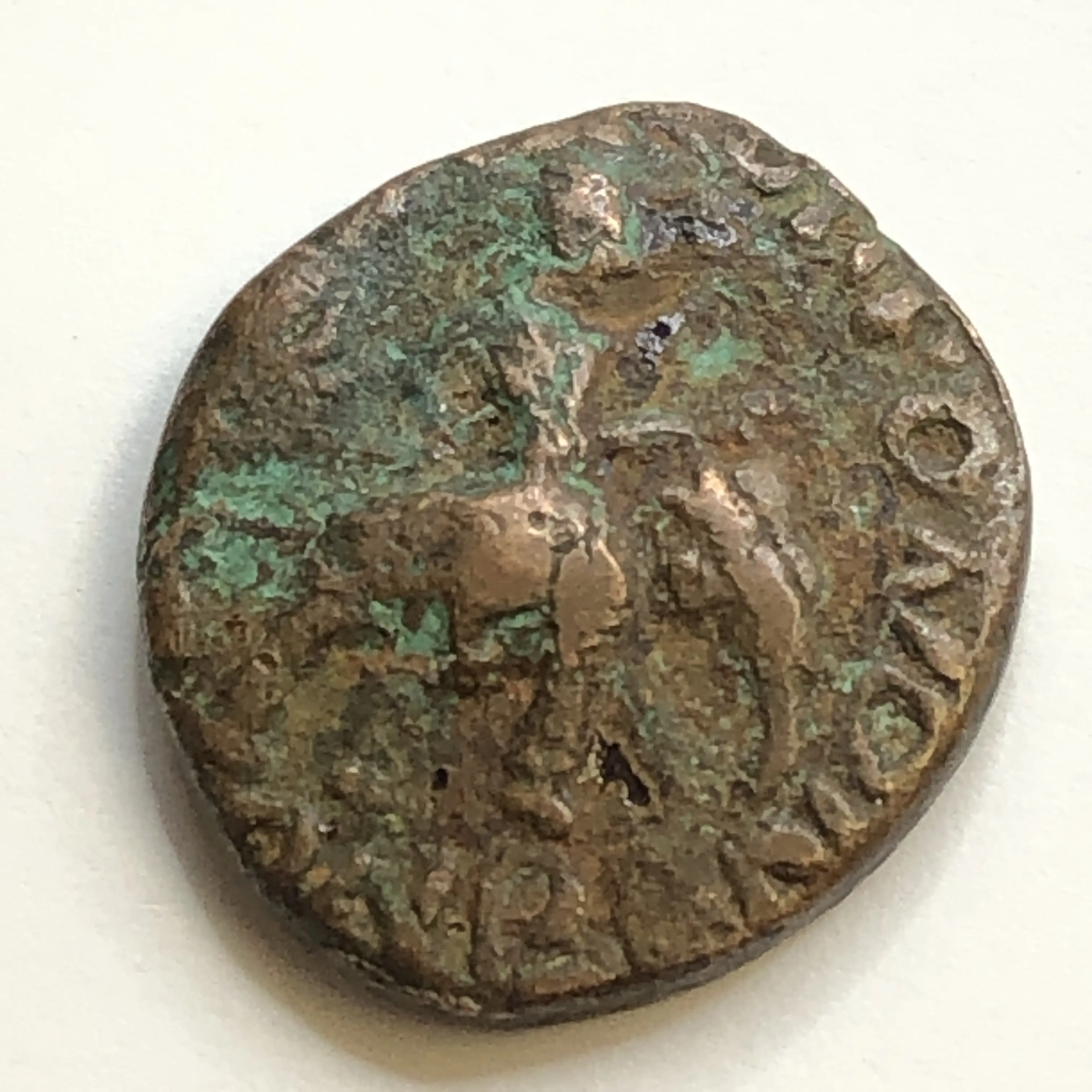 Ancient  INDO-SCYTHIAN: Azes, ca. 58-12 BC, AE hexachalkon Elephant
