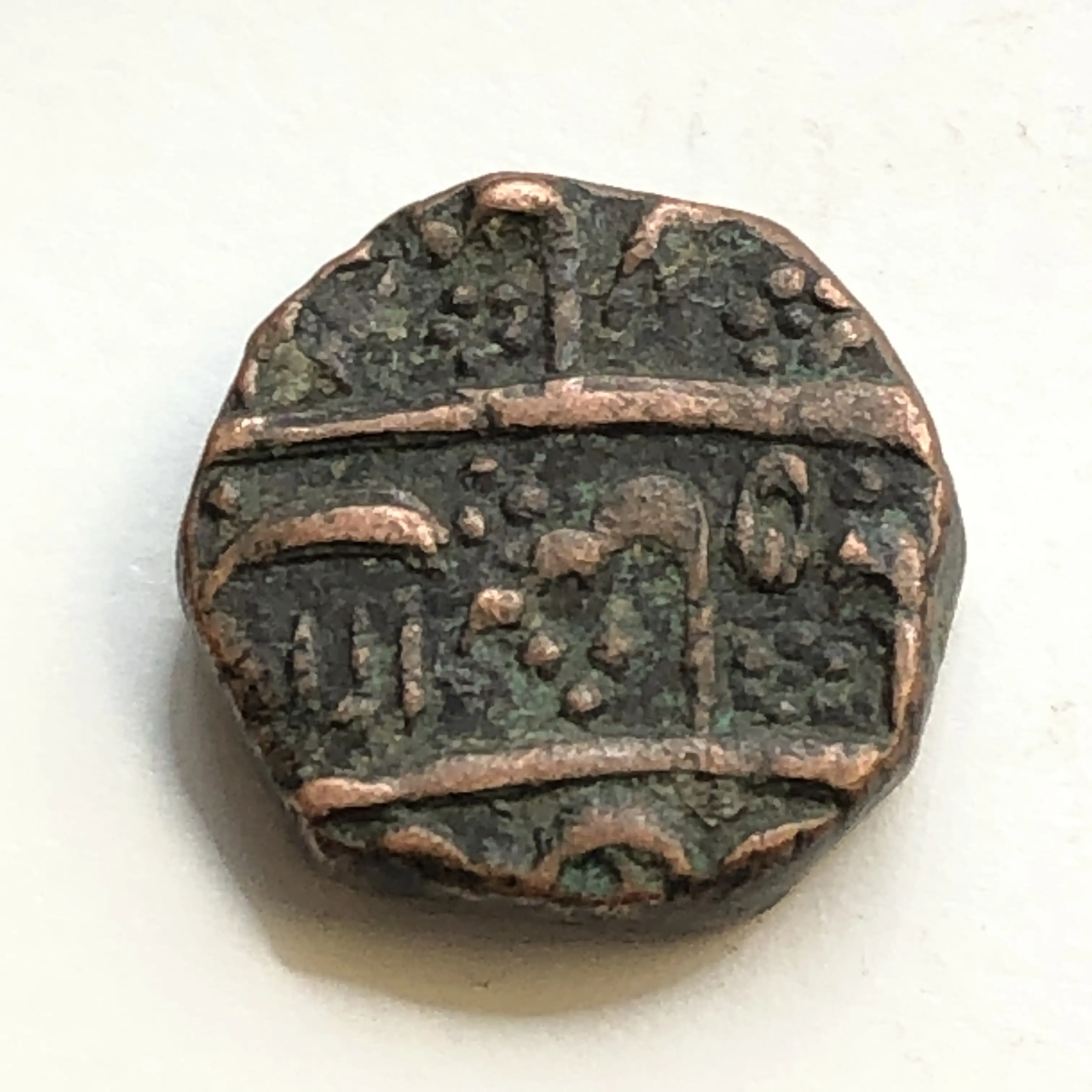 India Princely States Hyderabad Hyderabad Feudatory AE paisa Rikabganj mint