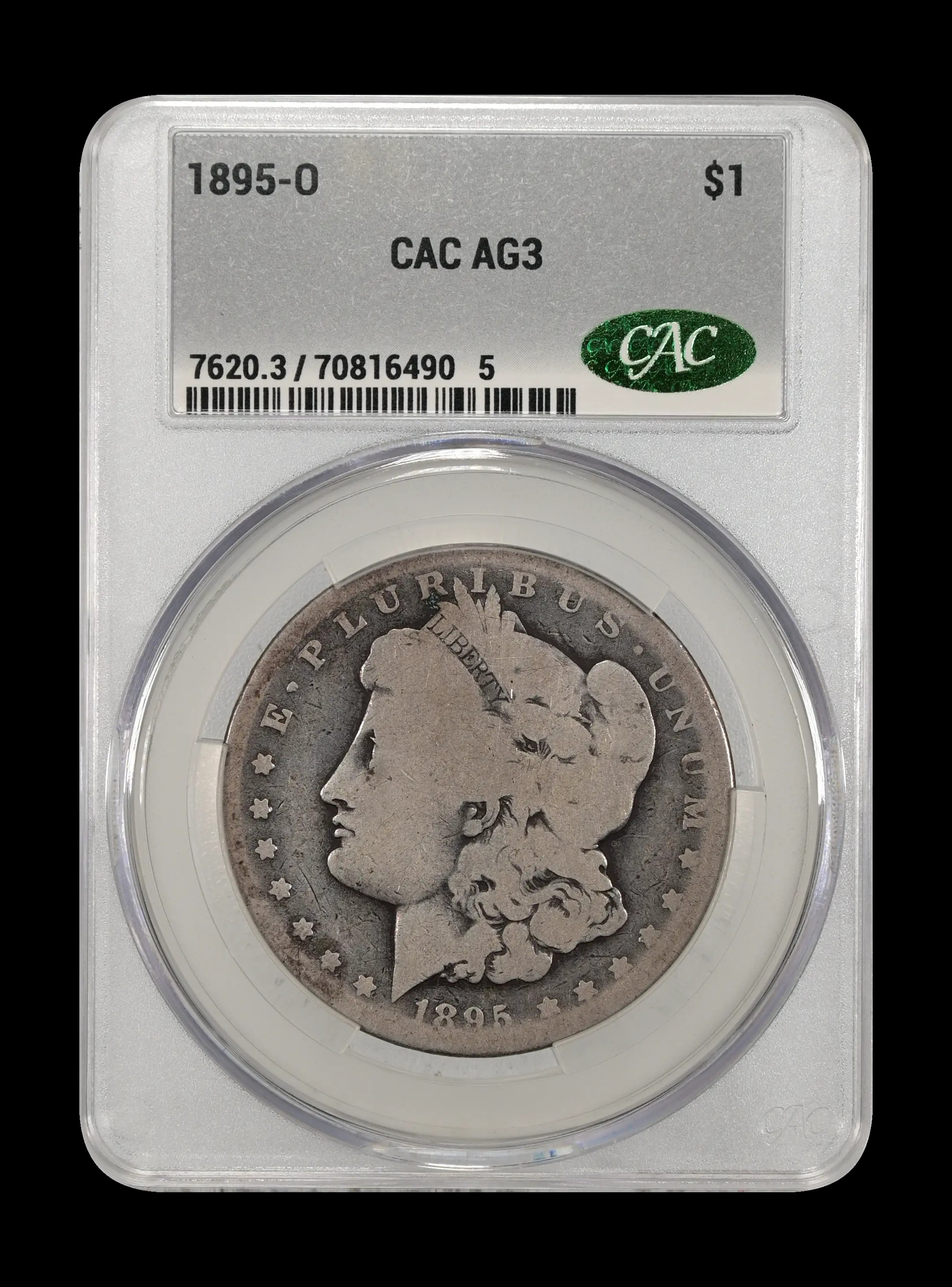 1895 O Morgan Silver Dollar Coin CAC AG3