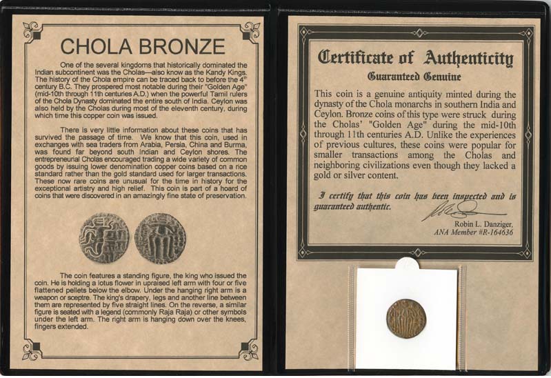 11th Century Chola Dynasty Bronze Coin
